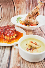 將圖片載入圖庫檢視器 Menu 02 #周打蜆湯 #香草焗羊腿 # 焦糖布丁