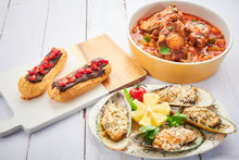 將圖片載入圖庫檢視器 Menu 01 #香草麵包粉青口 #白酒燉牛尾 #吉士醬朱古力泡芙