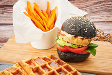 將圖片載入圖庫檢視器 Menu 16 #自制墨魚漢堡包(雞/豬牛混合/齋) 配炸黃薯 #日式格仔餅