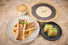 將圖片載入圖庫檢視器 Menu 36 #茄子濃湯 #蜆高湯青瓜卷 #牛骨髓配鷹嘴豆蓉 #開心果soufflé配自制紅茶雪糕